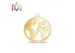 20x25mm Hollow Shaped Flat Globe Engraved Bracelet Charms