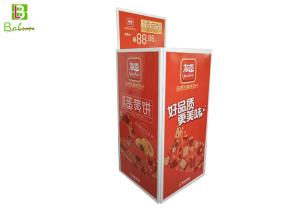 China Custom Cardboard Floor Displays Red With Top Pocket For Dessert Food wholesale
