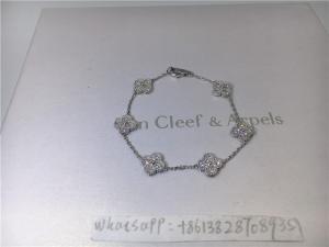 China Full Diamond Luxury Diamond Jewelry Sweet Alhambra Bracelet 6 Motifs White Gold wholesale