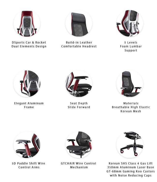 Rocchair Ergonomic Gaming Chair With Lumbar Support Adjustable Armrest