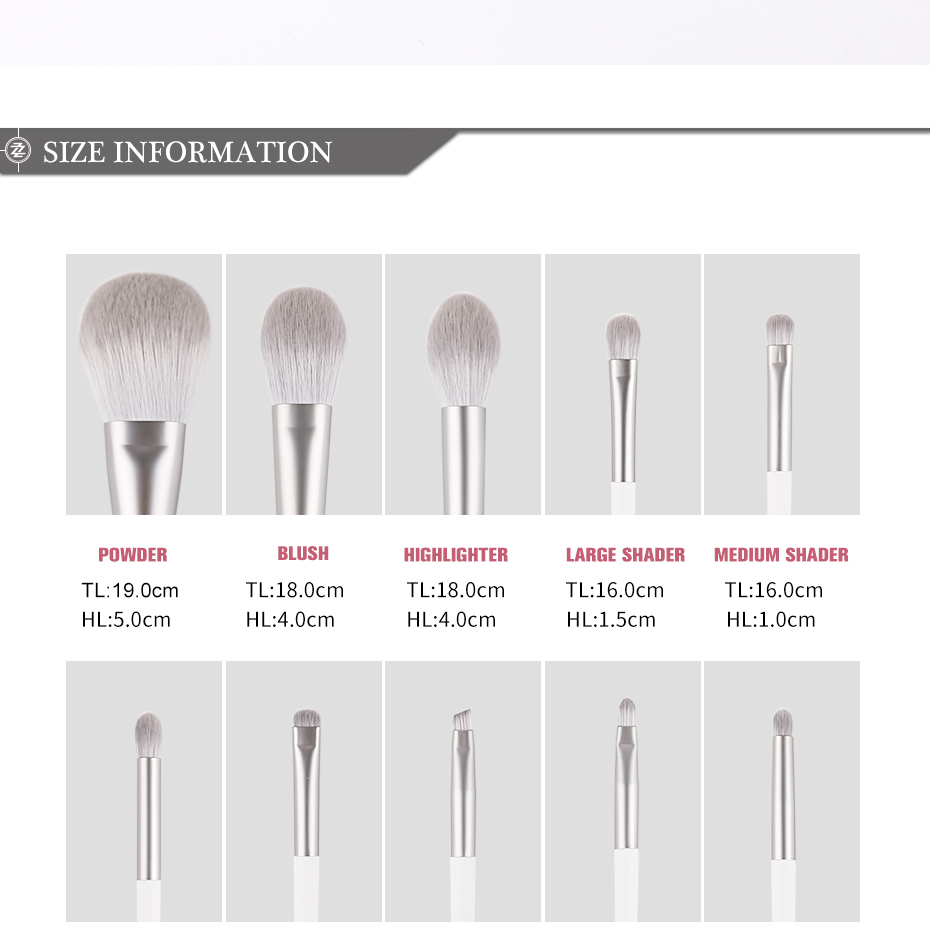 Skin Friendly 6pcs Facial Makeup Brushes Easy Powder Absorbtion