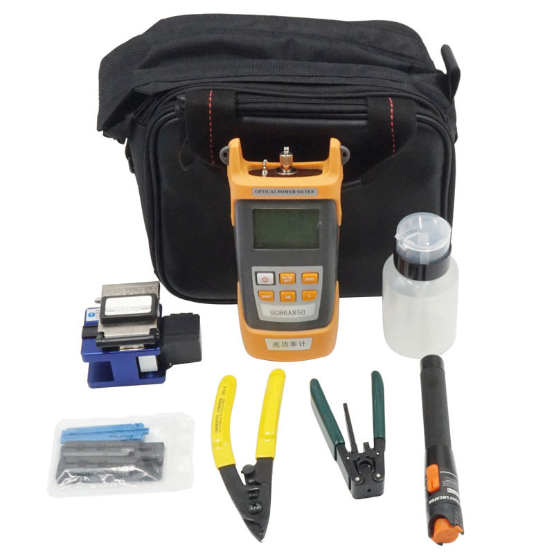 12pcs FTTH Fiber Optic Tools Kit Stainless Steel Material Multifunctional