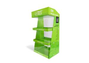 China CBD Oil Floor Retail Cardboard Display Stand Customization With PET wholesale