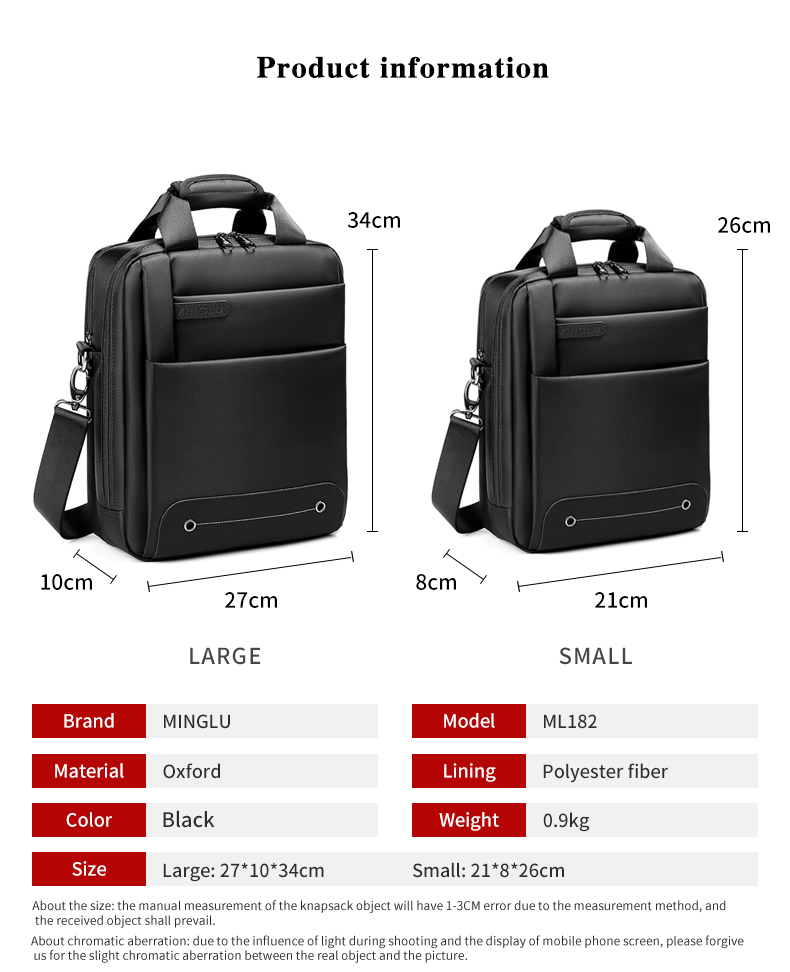 A4 Document Men'S Business Briefcase Bag Scratch Resistant 27cm Length