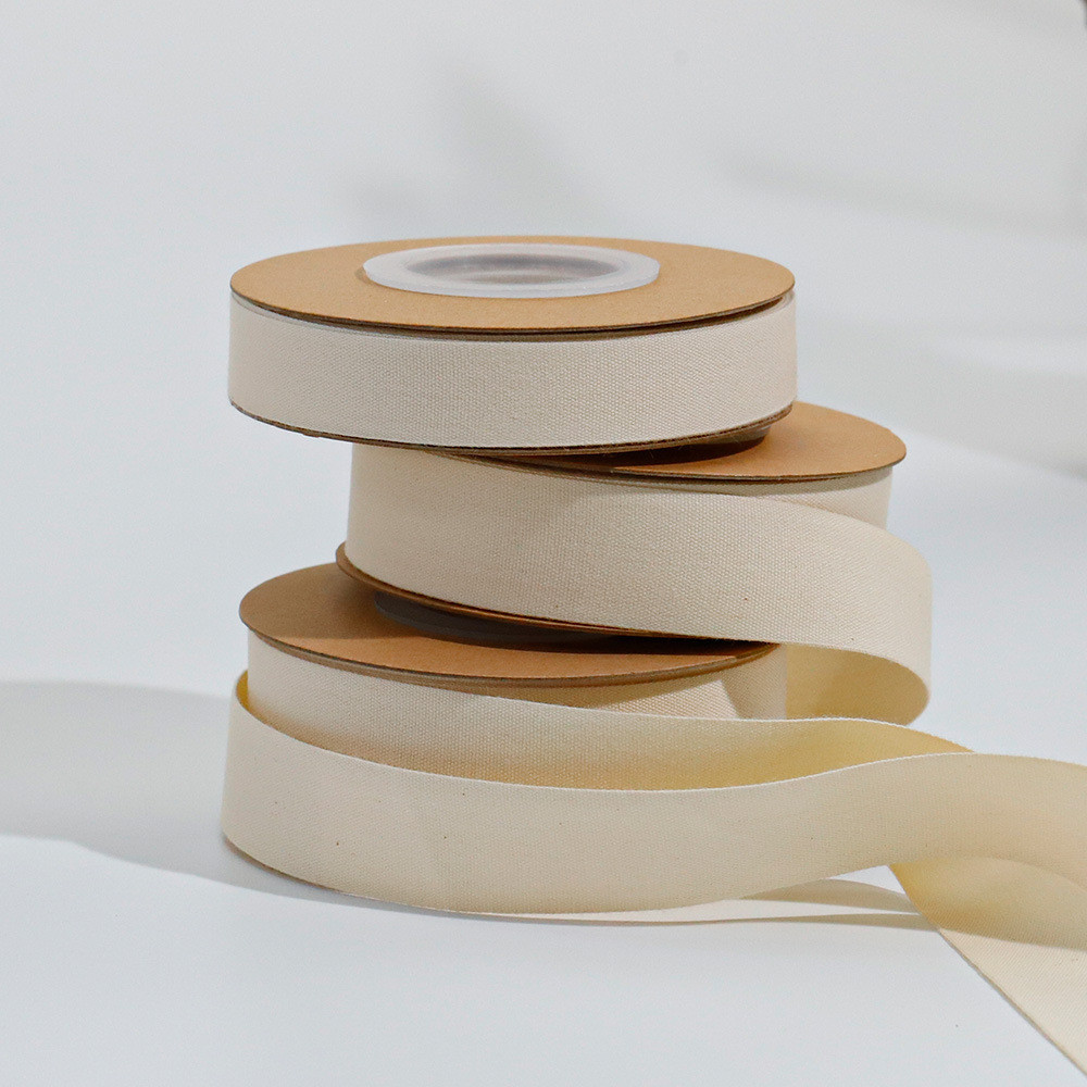 10mm-32mm Natural White Cotton Ribbon 100% Cotton Woven Ribbon