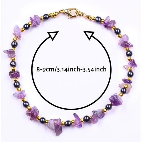 Hematite Stone Anklets Bracelets With Crystal Chip Gravel Stone Ankle Chain Jewelry