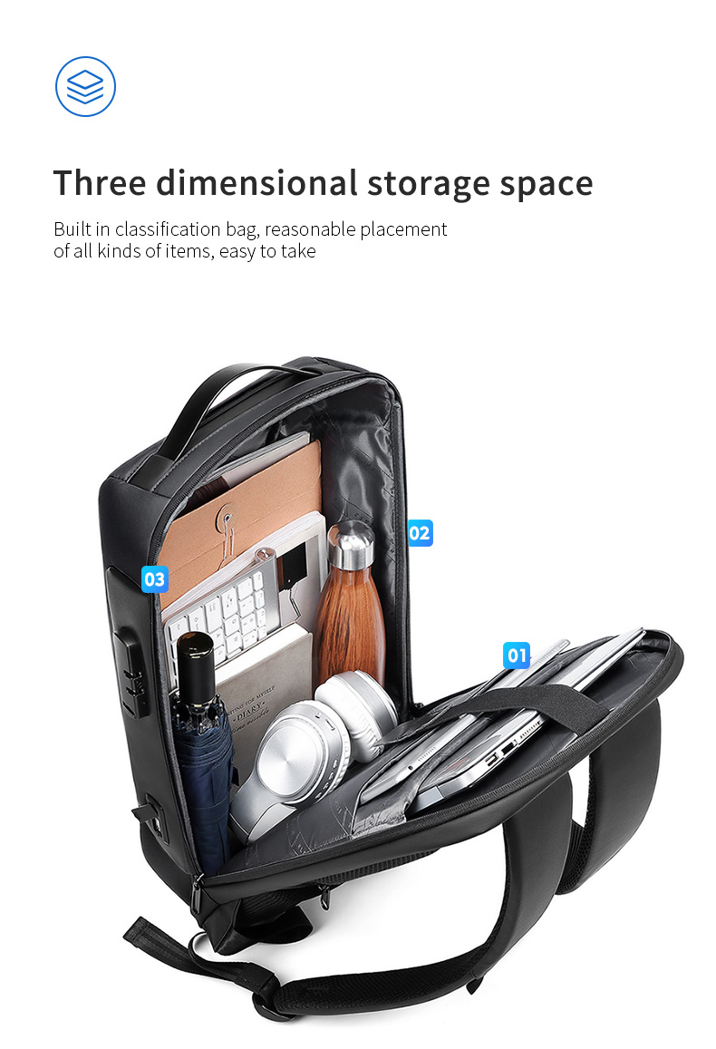 Factory hot sell custom school laptop USB charging men notebook waterproof anti theft backpack men bagpack laptop Backpack