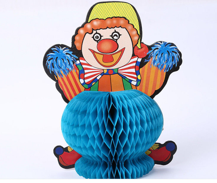 Supermarket home stereo paper sculpture, creative color handmade paper honeycomb, clown pattern origami, customizable