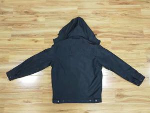 China Navy Blue Quilt Mens Hooded Puffer Jacket With Fur Collar wholesale