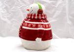Home Ceramic Cookie Jar / Christmas Snowman Cookie Jar With Headphone Dolomite