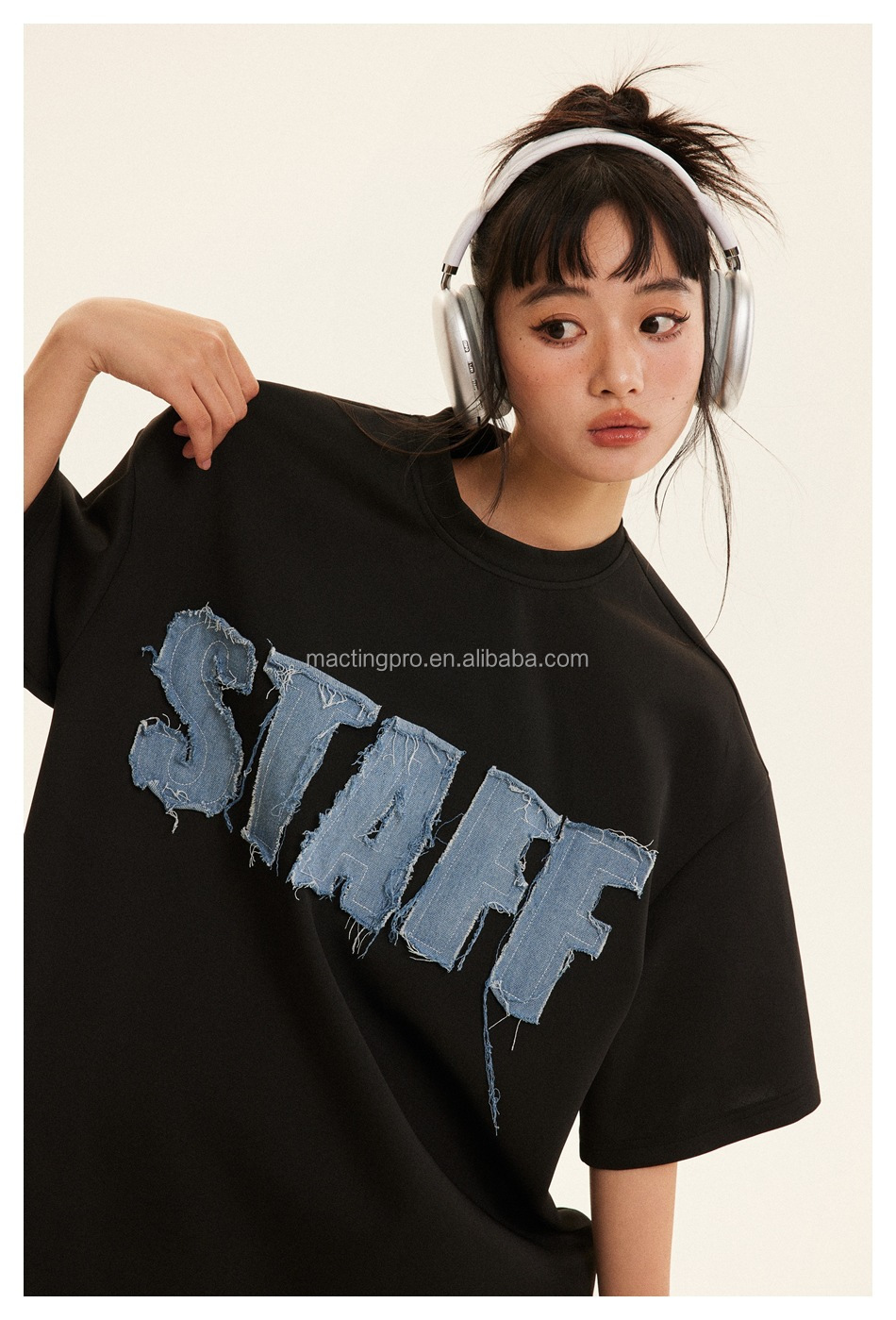Custom Needle Detection Heavy Weight 400 gsm Cotton Oversized Drop Shoulder T shirt