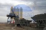 HZS50 Stationary Concrete Batching Plant With Concrete Mixer And Batching