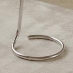 Shiny Silver Wood Top End Table With Metal Legs For Hotel Villa