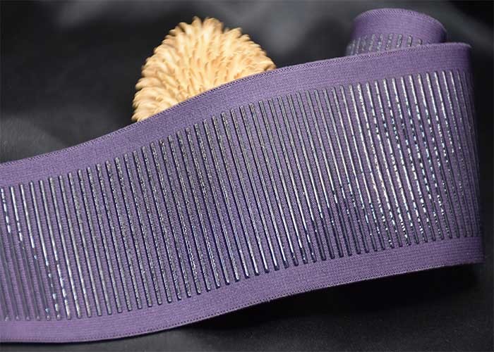 Printed 3D Raised Silicone Stripes Elastic Webbing Band Non Slip For Clothing