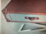 Stainless Steel Frame Side Coffee Table Top Genuine Leather Italian Style