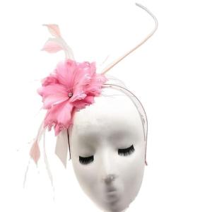 China Graduation Party Decoration Goose Feather Fascinator Flower Mount With Headband wholesale