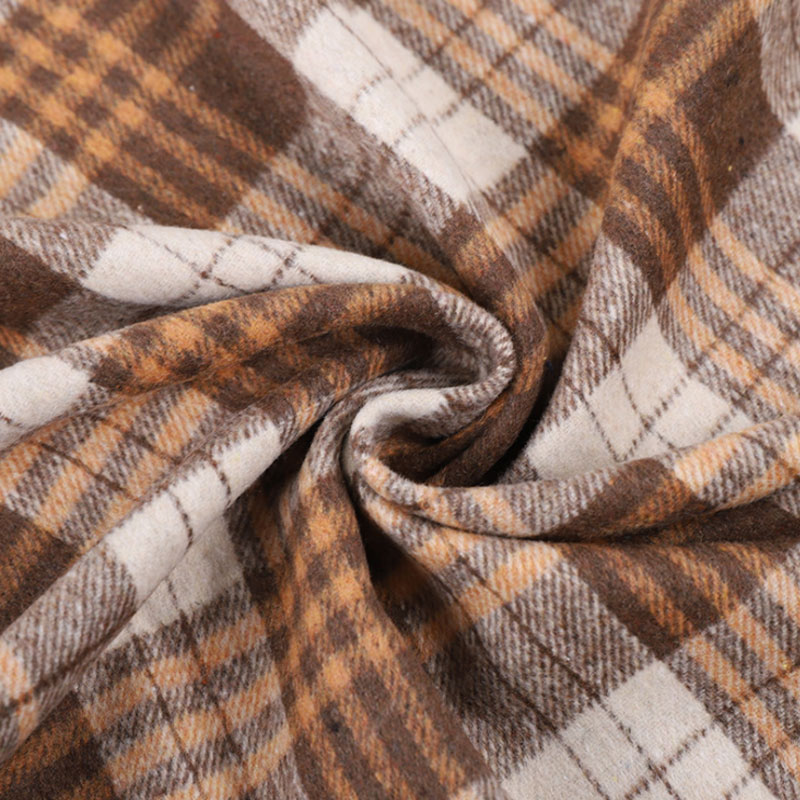 Multicolor Yarn Dyed 850gsm Check Tweed Wool Fabric Polyester Coating Fabric