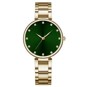 China 32mm Green Dial Temperament Stainless Steel Quartz Watch Waterproof Commemorative wholesale