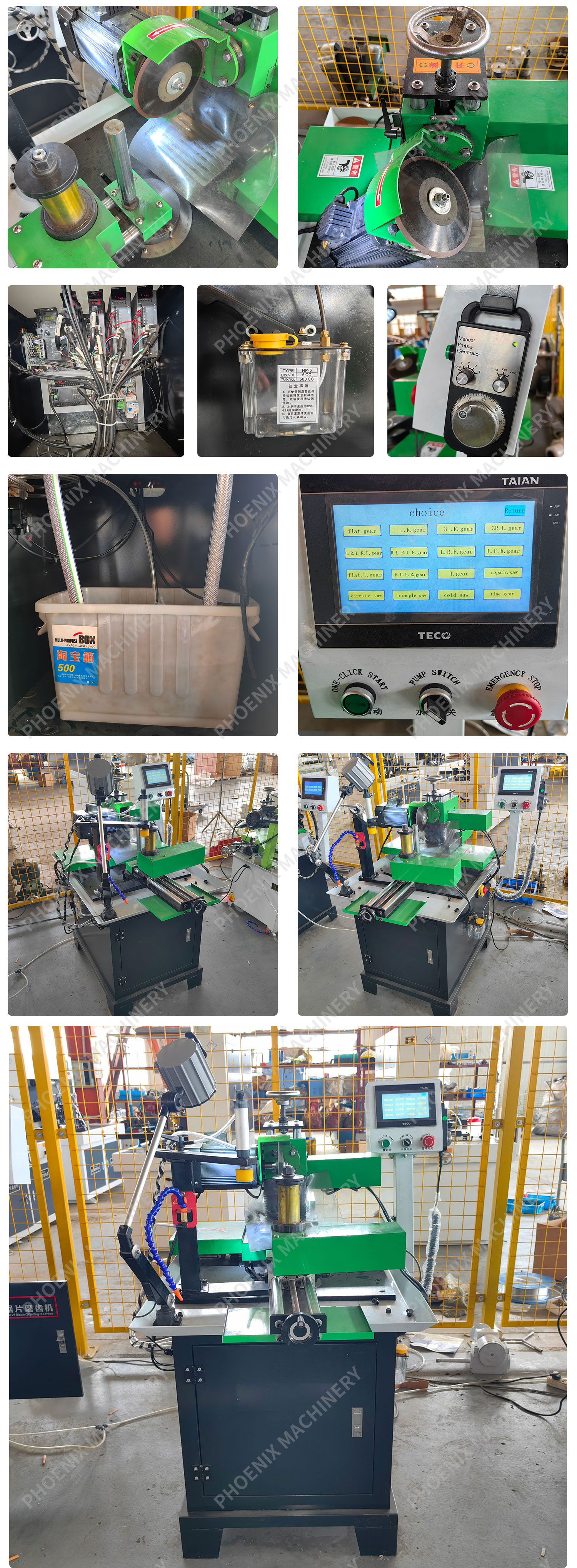 Woodworking Saw Blade Grinding Machine with Automatic Swing Head and High Speed Gear