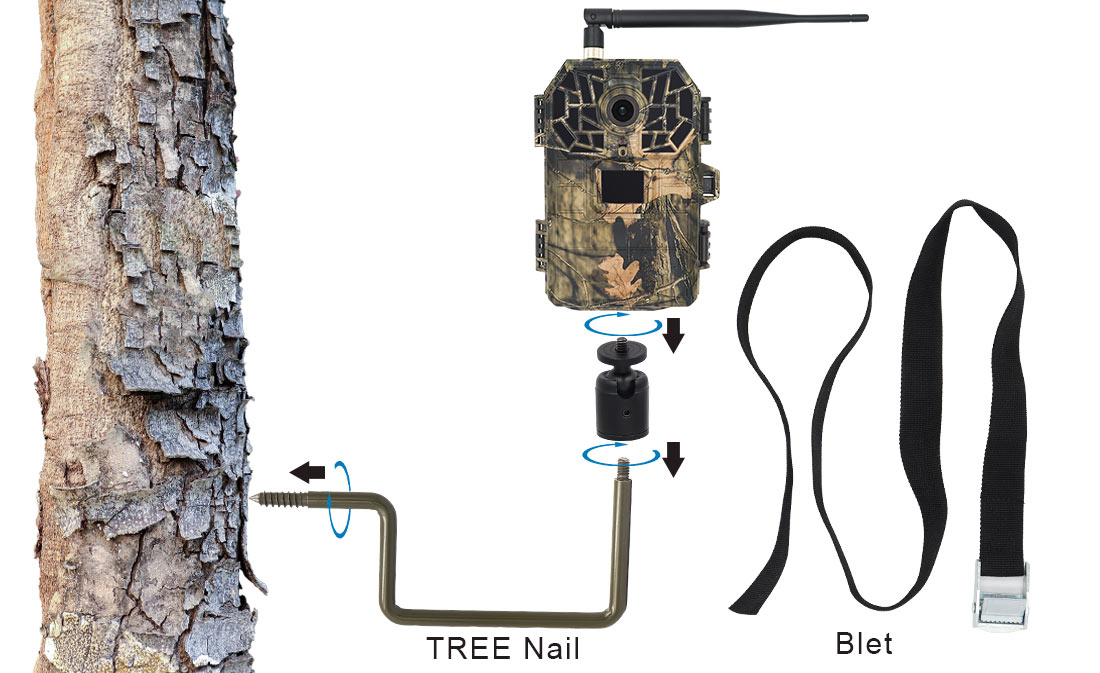 16MP Image 1080P FHD IP66 Waterproof Trail Cam 4G Cellular Game Camera