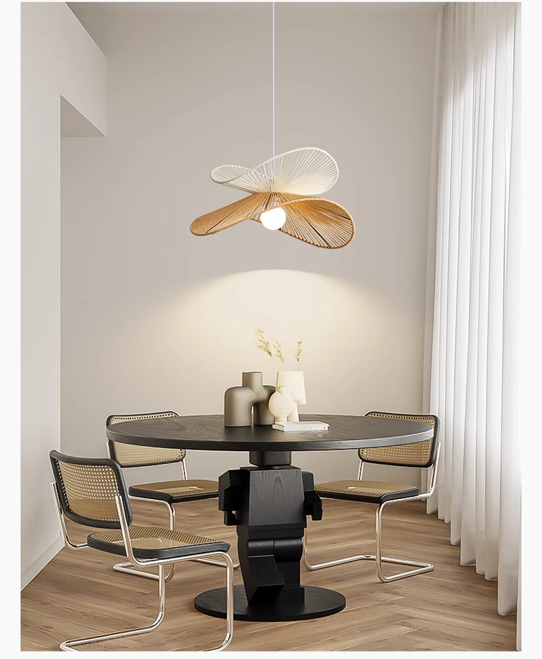Nordic Wabi Sabi Led Pendant Lights For Living Room Home Decoration Rattan Bedroom Chandelier(WH-AP-587)