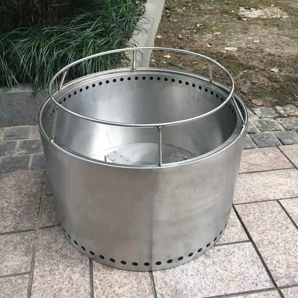 Portable Smokeless Camp Stove 16.5 Inch Stainless Steel Outdoor Fire Pit 22