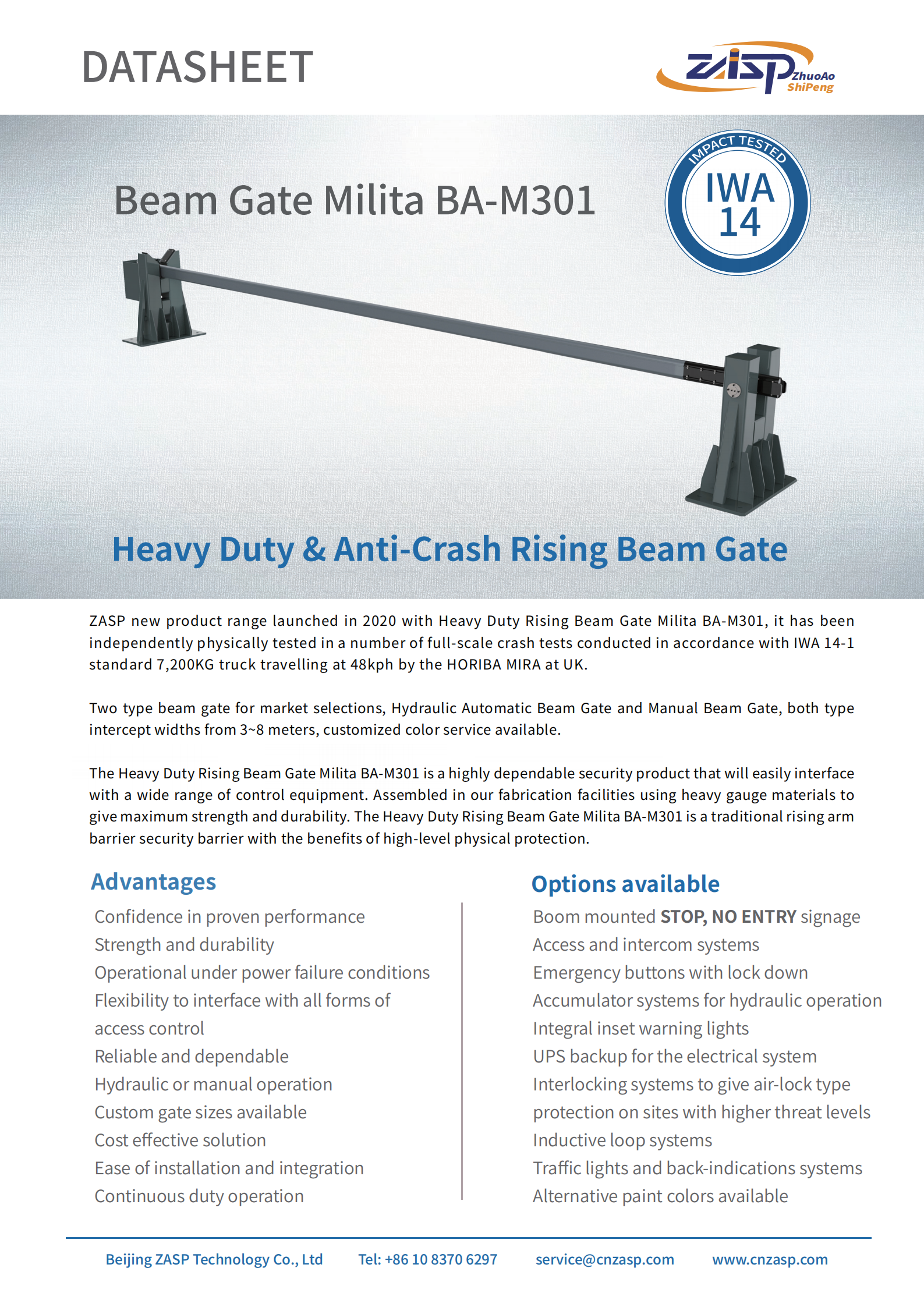 Heavy Duty Crash Rated Automatic Raise Arm Barrier Manual Operation