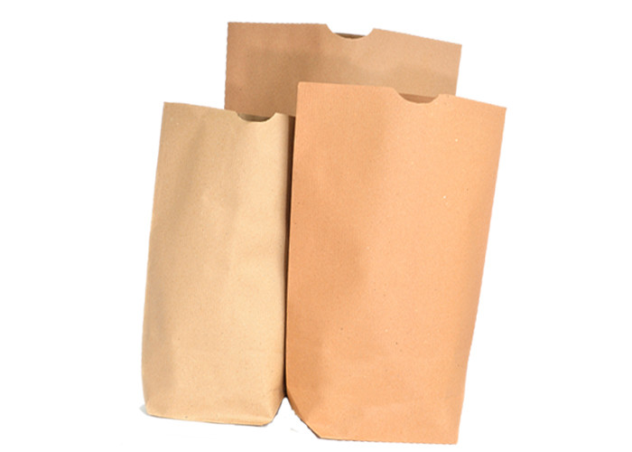 Flexo Print Brown Kraft Paper Bag Lightweight Portable Supermarket Shopping Use