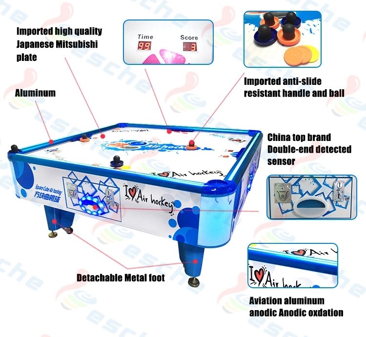 Square Cube Electronic Air Hockey Table Game Machine For 2 Players