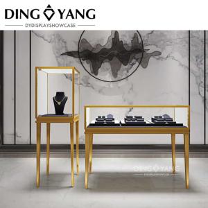 China Fashion Modern Simple Popular Golden Jewellery Shop Counter Furniture , Beautiful Appearance Firm Structure wholesale