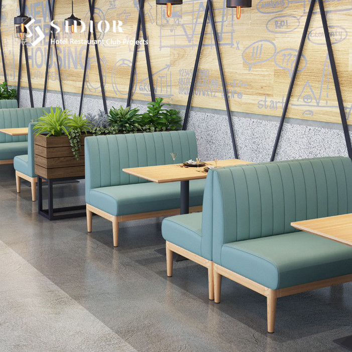 Restaurant & Hotel Couch Sofa, Club Booth Sofa, Lobby Couch, PU Leather Upholstery, High Density Foam
