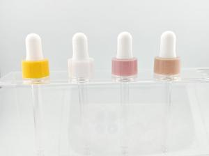 China 18 20 Colorful Plastic Essential Oil Glass Screw Dropper Non Spill For Skincare wholesale