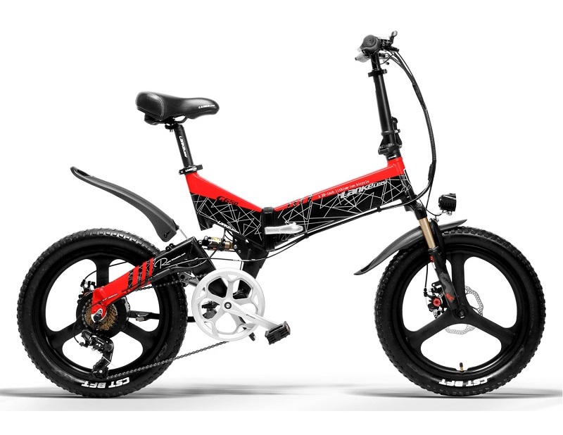 7 Speed Full Suspension Electric Bike , Shlmano 20 Inch Folding Electric Bicycle