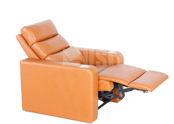 High Density Foam Theater Recliner Sofa PU Leather Furniture With Footpath Lights