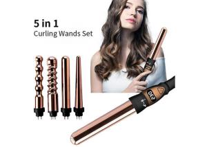 China Adjustable 32mm Curling Iron Set , 60Hz LCD Electric Hair Curlers wholesale