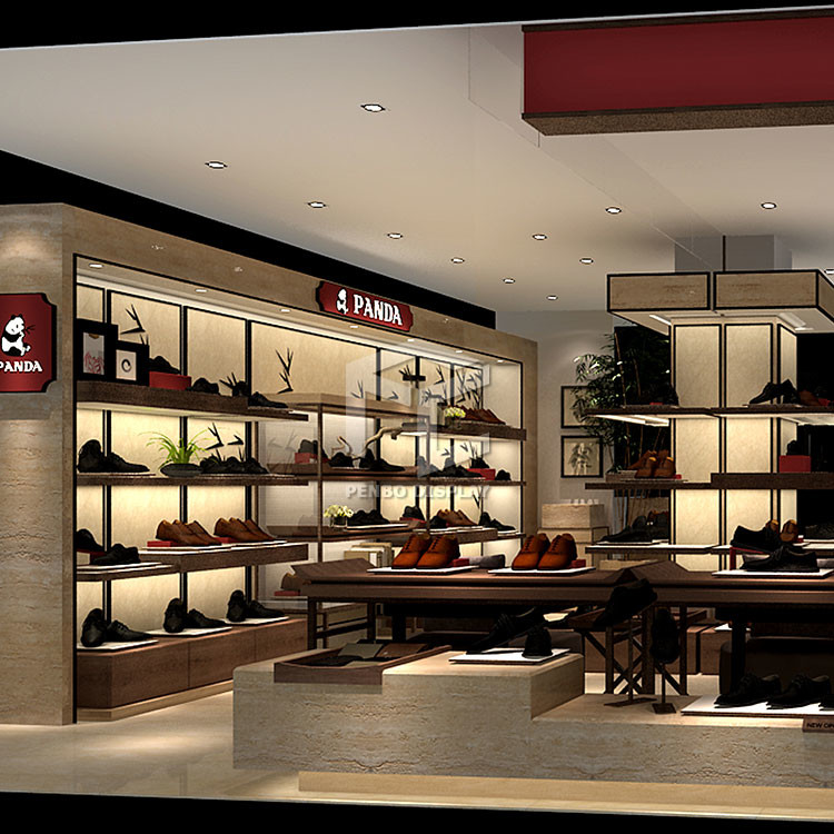 ODM Shoe Display Stand For Shop 20mm MDF Board All Steel Framing