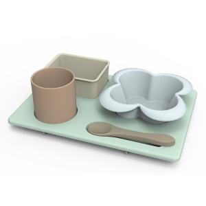 China Flower Shape Silicone Bowl Set Unbreakable For Baby Child Feeding wholesale