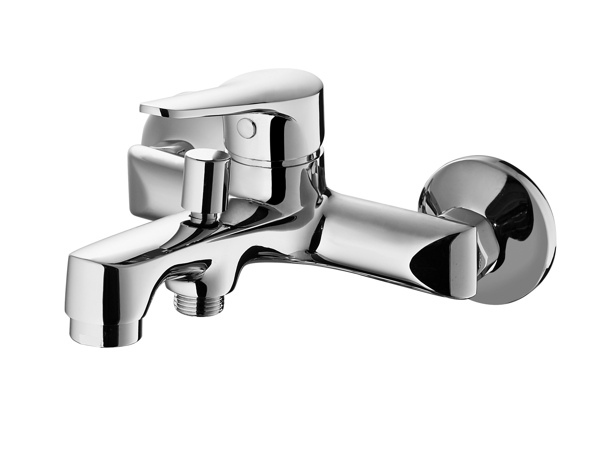 Wall Mounting Bath Mixer Taps Single Handle Chrome Bath Faucet Rust Proofing