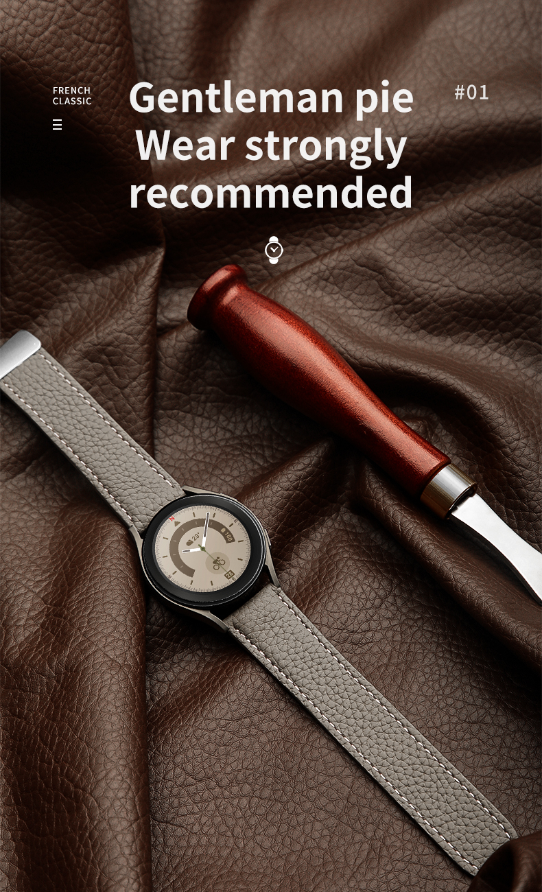 20mm Leather Watch Strap Replacement for SamSung GaLaxy Watch 4 Wrist Band Gift Accessory