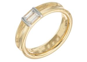 China 0.58ct 6x4MM Solitaire Stone 14K Solid Gold Jewellery Diamond Wedding Ring wholesale