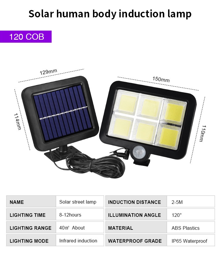 Ip65 Integrated Wall Mounted Solar Flood Light Motion Sensor 100w 200w