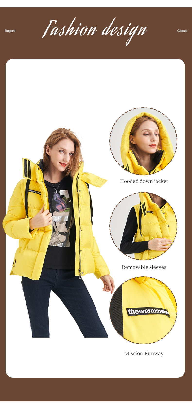 FODARLLOY Warm hooded cotton-padded clothes women slim Regular down winter jackets women coats