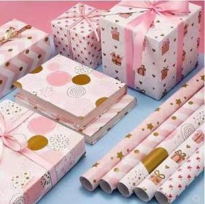 China 80gsm White Gift Wrapping Paper Roll Digital Printed 50cm*70cm wholesale