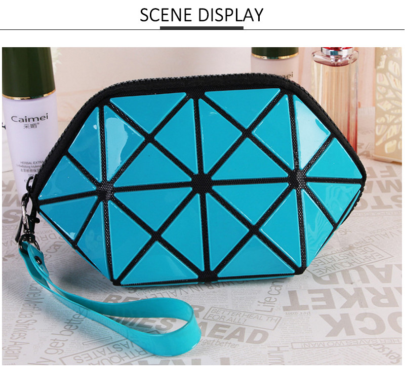 Wholesale Geometric Diamond Lattice Small Cosmetic Bag Fashion