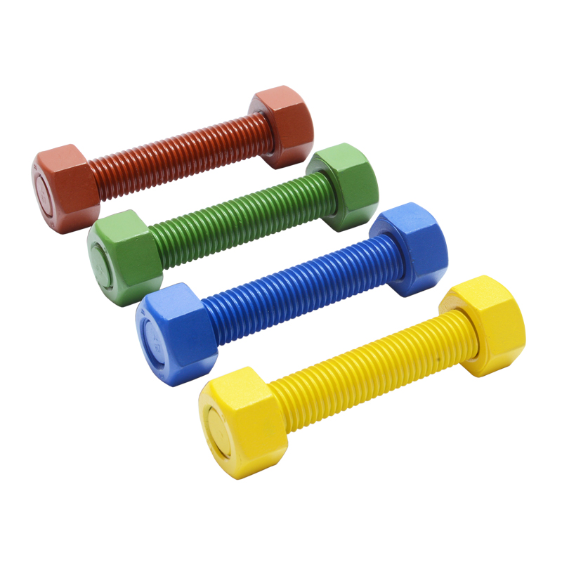 M4-M100 PTTF Thread Rods Xylan Coated Stud Bolts And Nuts