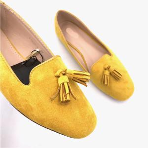 China Yellow Polished Casual Dress Loafers OEM Ladies Ballerina Shoes wholesale