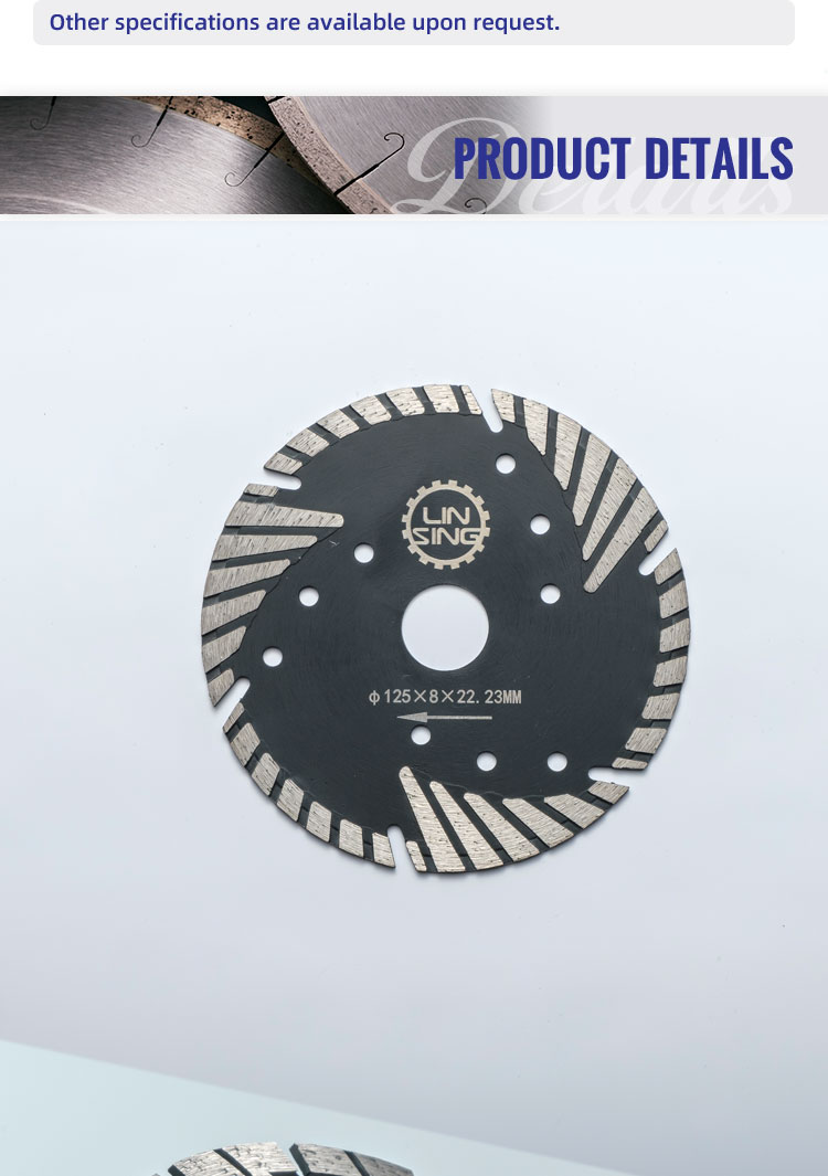 Blade Diameter 105-230mm Teeth Protection Diamond Cutting Discs for Industrial Grade