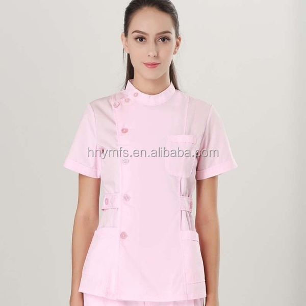 Unisex Custom Logo Strech Solid Color Blue Medical Scrub Clothes