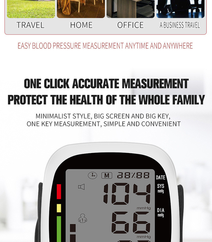 Wrist Electronic Home Blood Pressure Device 2X99 Sets With Large Screen Display