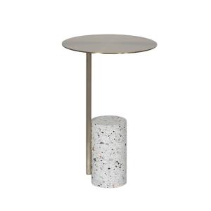 China Satin Finish Round Stainless Steel Side Table For Bed Room wholesale